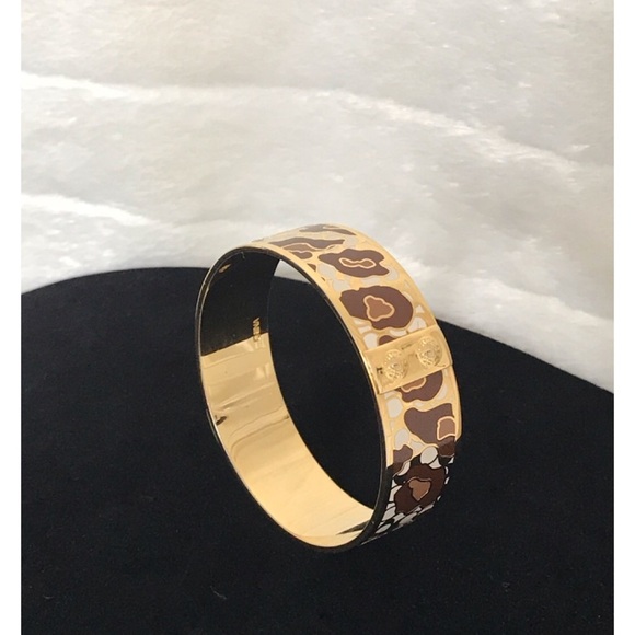 Coach Signature Floral Enamel & Gold-Tone Bangle Bracelet - Picture 2 of 5